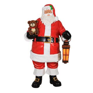 Santa Claus Holding Bear And Lantern