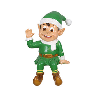 Sitting Santa Elf (green)