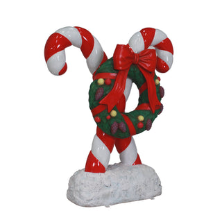 Candy Cane With Wreath 72"