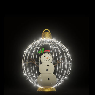 Christmas Ball "snowman" (white)