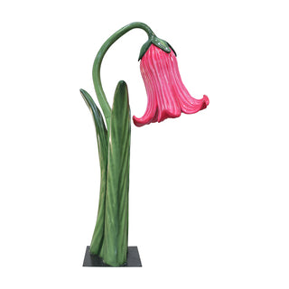 Flower In Metal Plate (Pink)