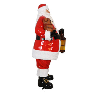 Santa Claus Holding Bear And Lantern