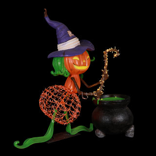 Pumpkin Witch With Cauldron