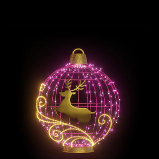 Christmas Ball "reindeer" (pink)