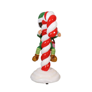 Santa Elf On Candy Cane (green