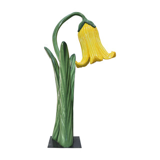 Flower In Metal Plate (Yellow)