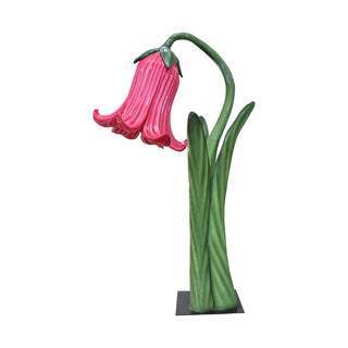 Flower In Metal Plate (Pink)