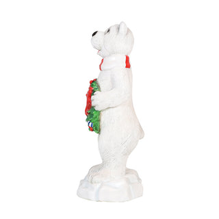 Polar Bear with Wreath 3.5ft