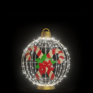 Christmas Ball "candy Cane" (white)