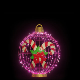 Christmas Ball "candy Cane" (pink)