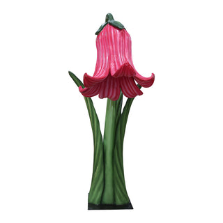 Flower In Metal Plate (Pink)