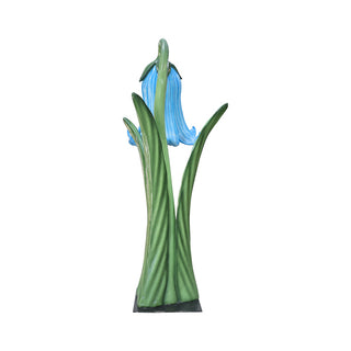 Flower In Metal Plate (Light Blue)